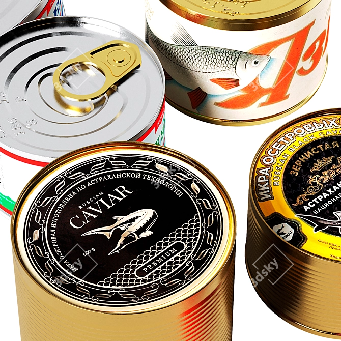 Glossy Canned Fish Model 3D model image 2