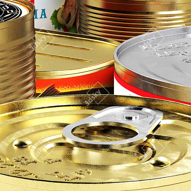 Glossy Canned Fish Model 3D model image 4