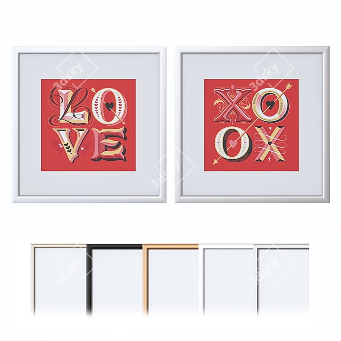 Multi Material Picture Frame Set 3D model image 1