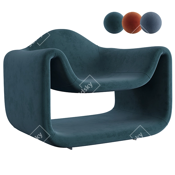 Modern Elegance Armchair - Colo 3D model image 1