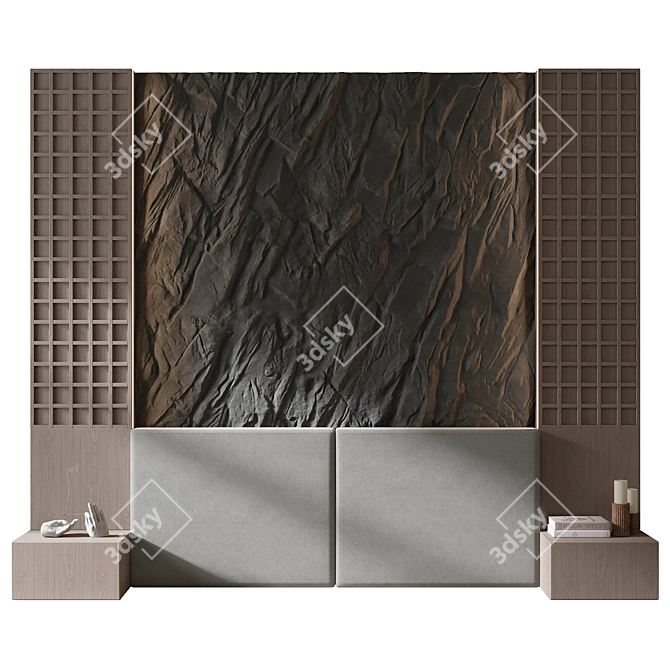 Modern Headboard Wall Panel 01 3D model image 1