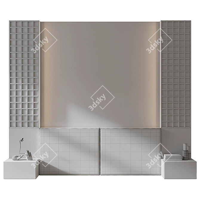 Modern Headboard Wall Panel 01 3D model image 3