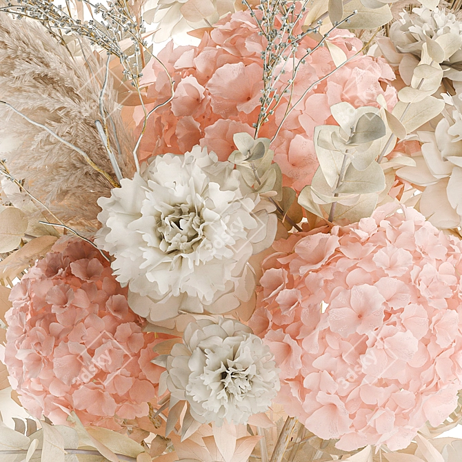 Luxury Dried Flower Bouquet 3D model image 3