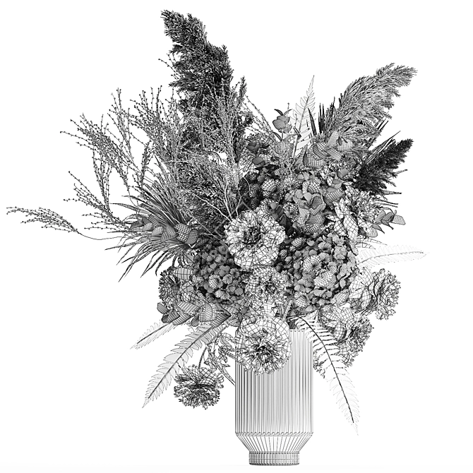 Luxury Dried Flower Bouquet 3D model image 7