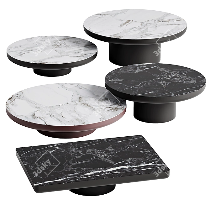 Minotti Brady Coffee Tables - Variety of Sizes 3D model image 1