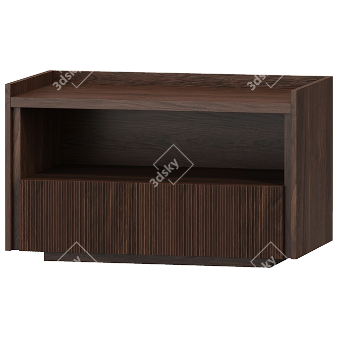 Modern Geometric Nightstand with Drawers 3D model image 1