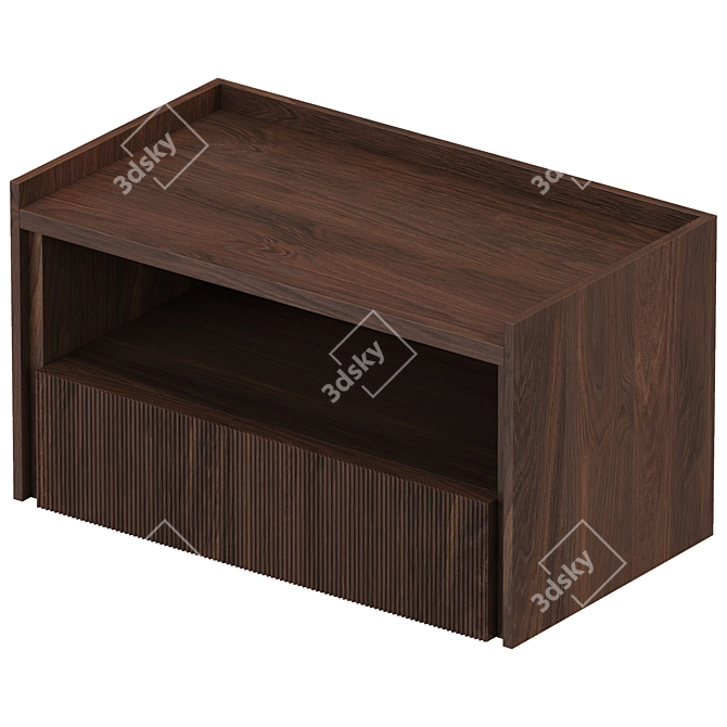 Modern Geometric Nightstand with Drawers 3D model image 2