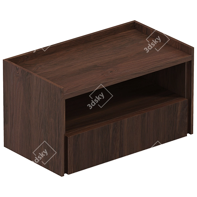 Modern Geometric Nightstand with Drawers 3D model image 3