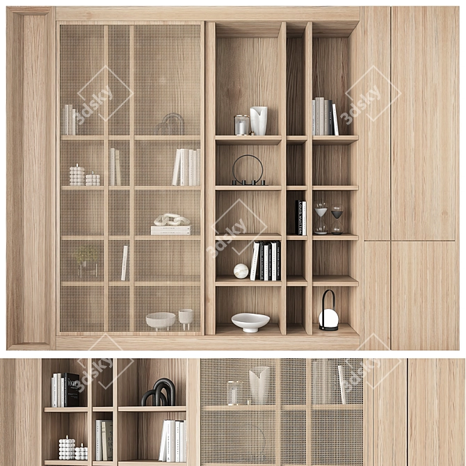 Modern Industrial Bookcase for Office 3D model image 1