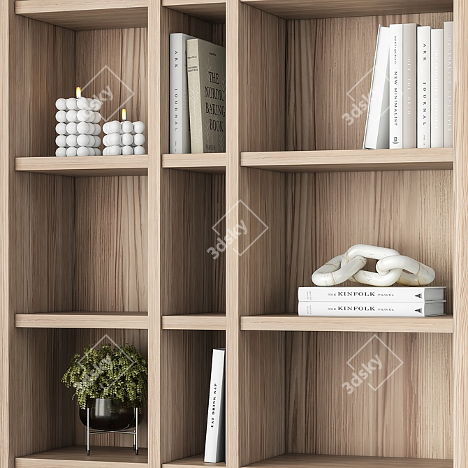 Modern Industrial Bookcase for Office 3D model image 2