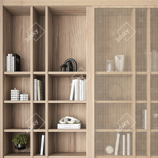 Modern Industrial Bookcase for Office 3D model image 3