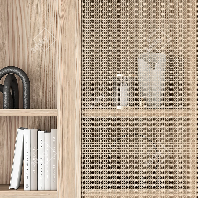 Modern Industrial Bookcase for Office 3D model image 4