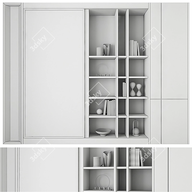 Modern Industrial Bookcase for Office 3D model image 5