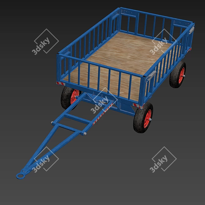 Polygonal Cart Model 3 3D model image 5