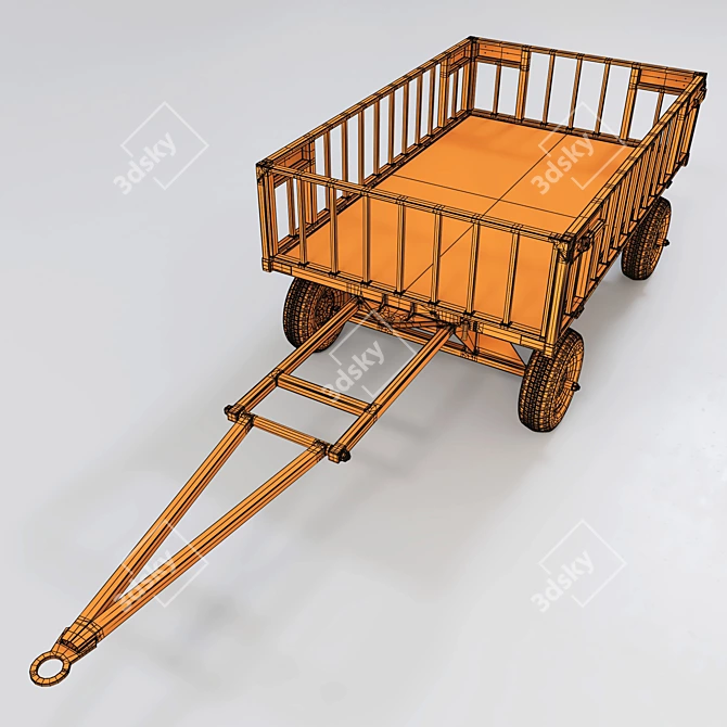 Polygonal Cart Model 3 3D model image 6