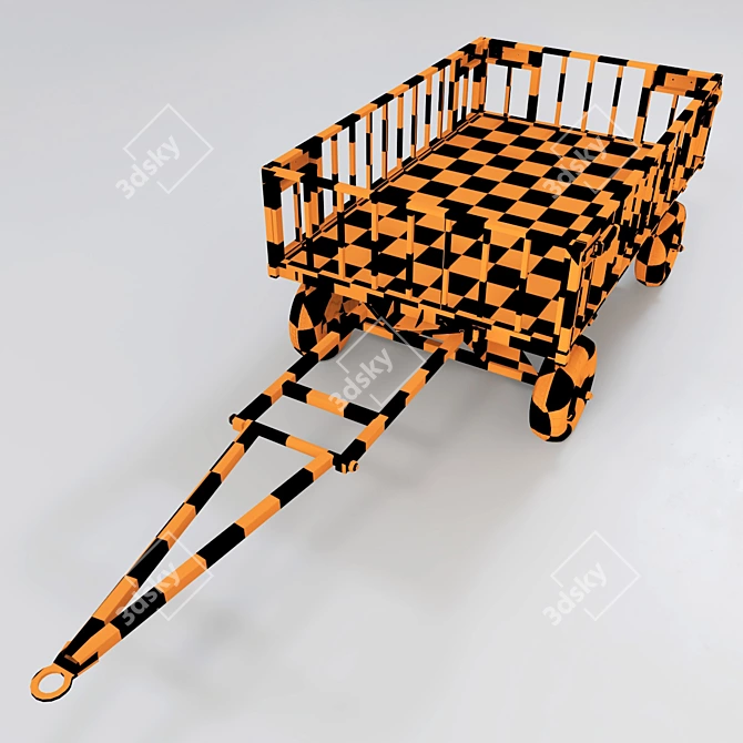 Polygonal Cart Model 3 3D model image 14