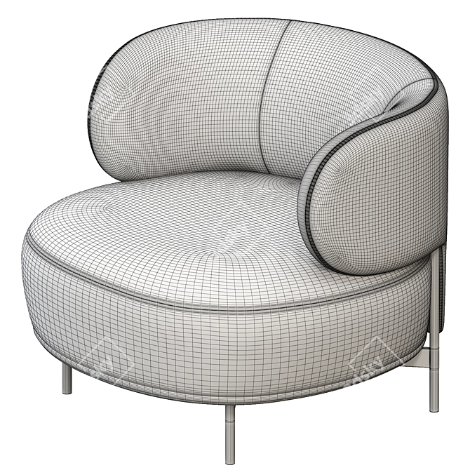 Luxury Crystal Lounge Chair 3D Model 3D model image 4