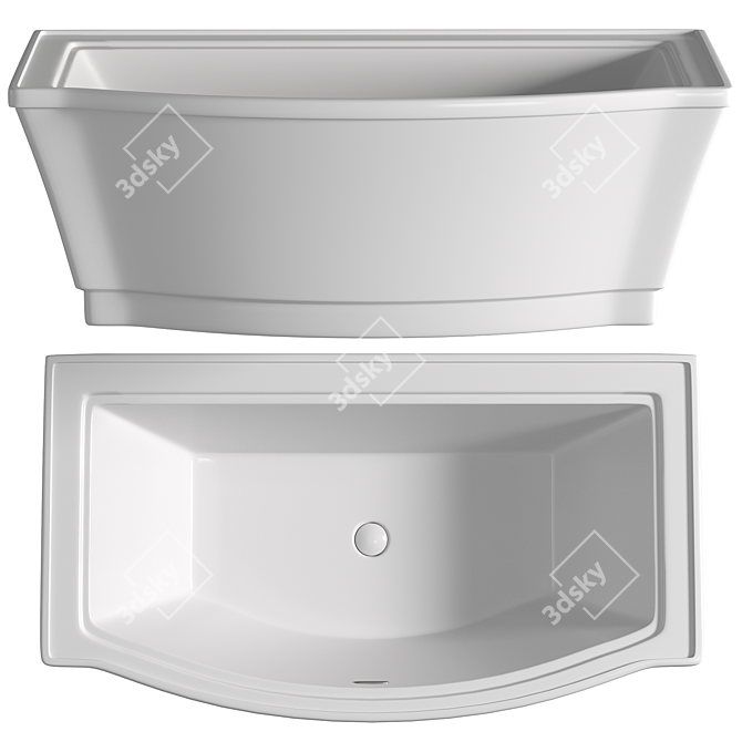 American Standard Freestanding Soaking Tub 3D model image 1