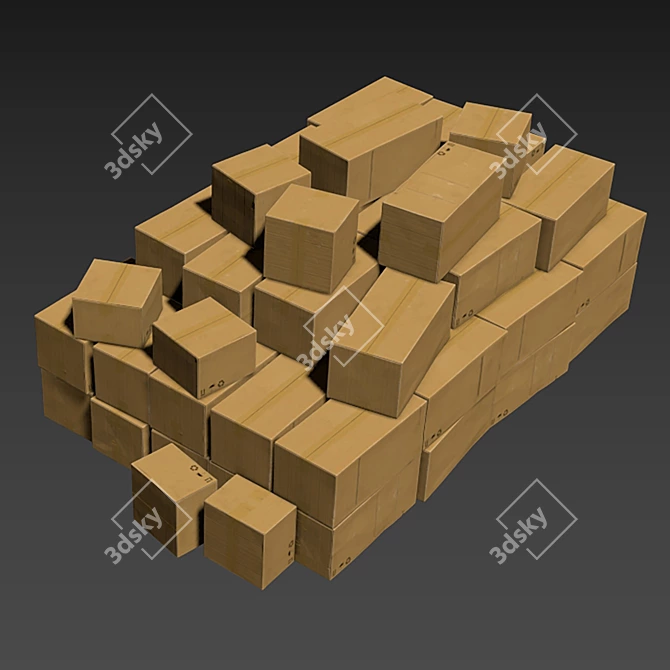 High-Resolution Textured Polygon Box 3D model image 5