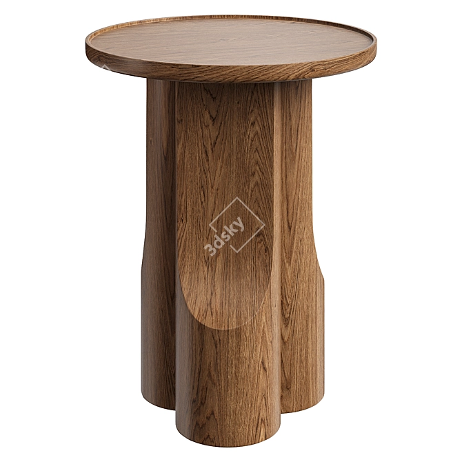 Eco-Friendly Solid Walnut Sofa Table 3D model image 4