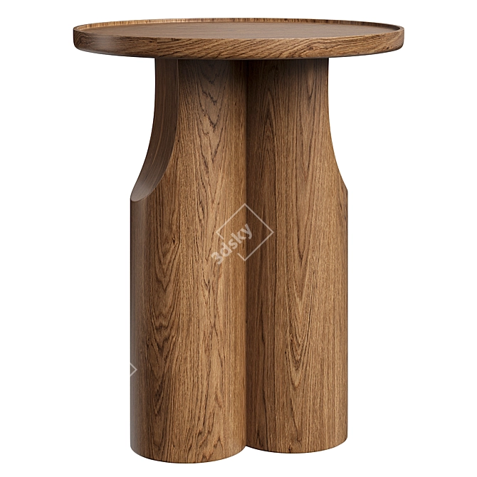 Eco-Friendly Solid Walnut Sofa Table 3D model image 6