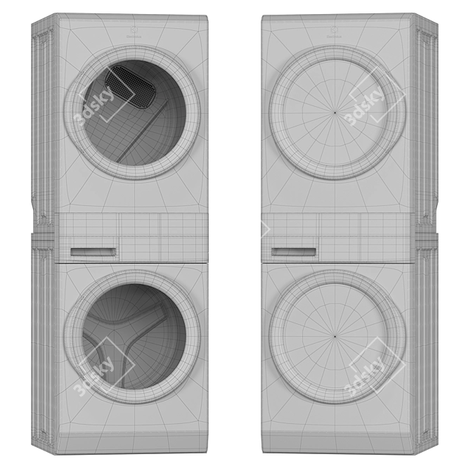 Electrolux Laundry Tower Washer Dryer 3D model image 4