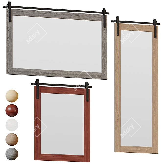 Enora Farmhouse Accent Mirror 3D model image 1