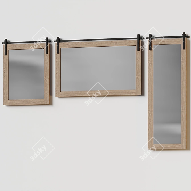 Enora Farmhouse Accent Mirror 3D model image 3