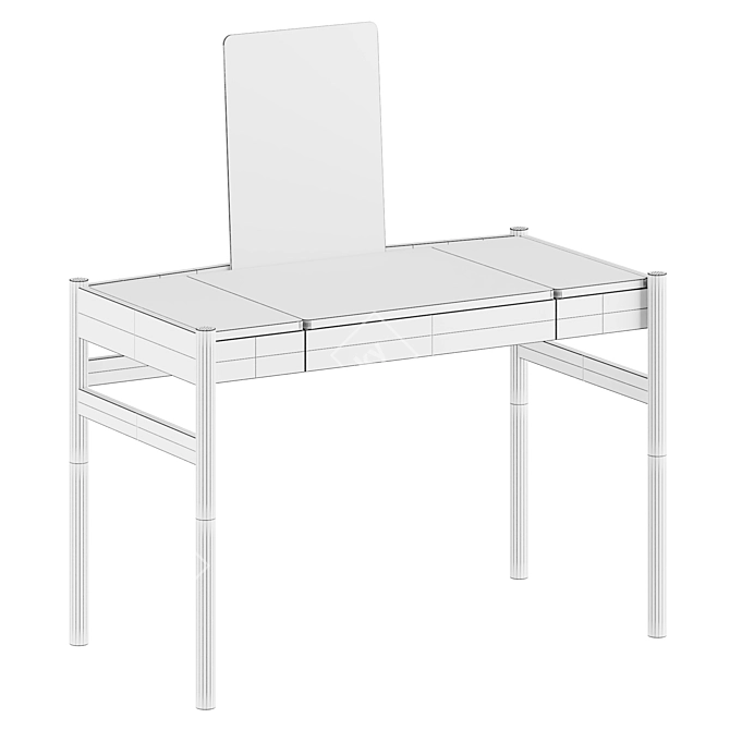 Elegant Vanity Table Set 3D model image 4