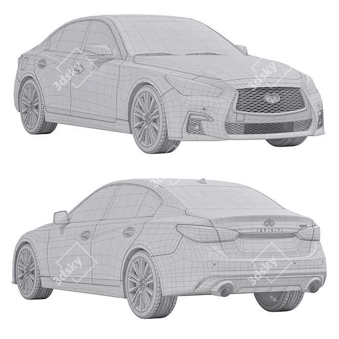 Title: Luxury Infiniti Q50 Sedan Archive 3D model image 3