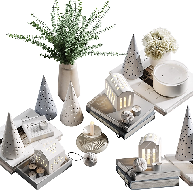 Scandinavian Style Christmas Decor Set 3D model image 1