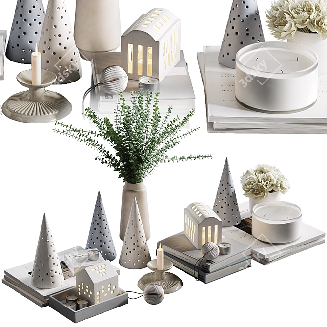 Scandinavian Style Christmas Decor Set 3D model image 6