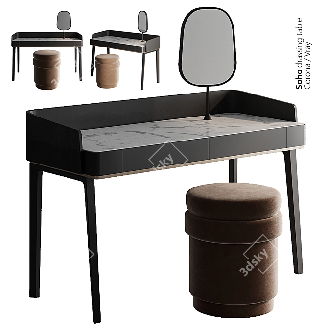 Elegance Express Dressing Table 3D model image 1