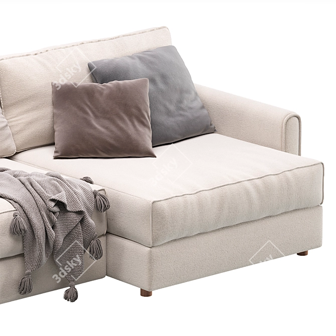 Modern Velvet Corner Sofa by Divan.ru 3D model image 4