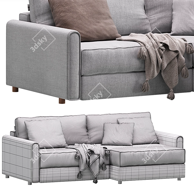 Modern Velvet Corner Sofa by Divan.ru 3D model image 7