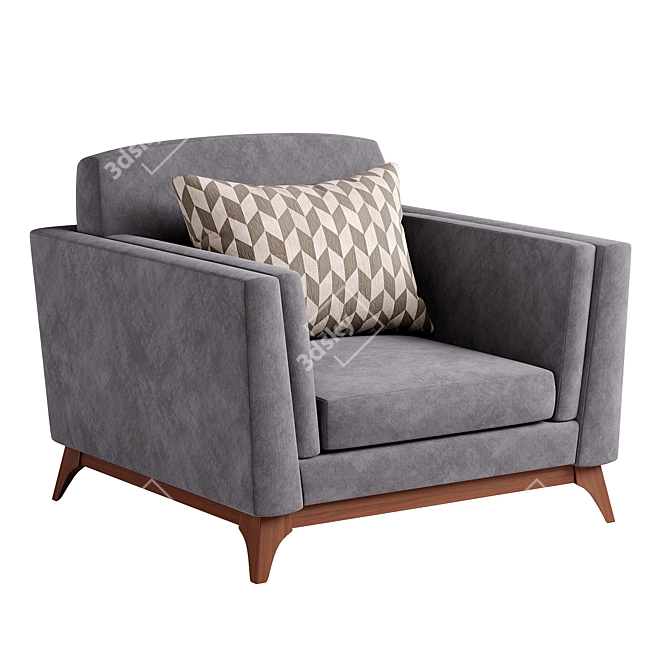 Stylish Fabric Armchair Furniture Design 3D model image 5