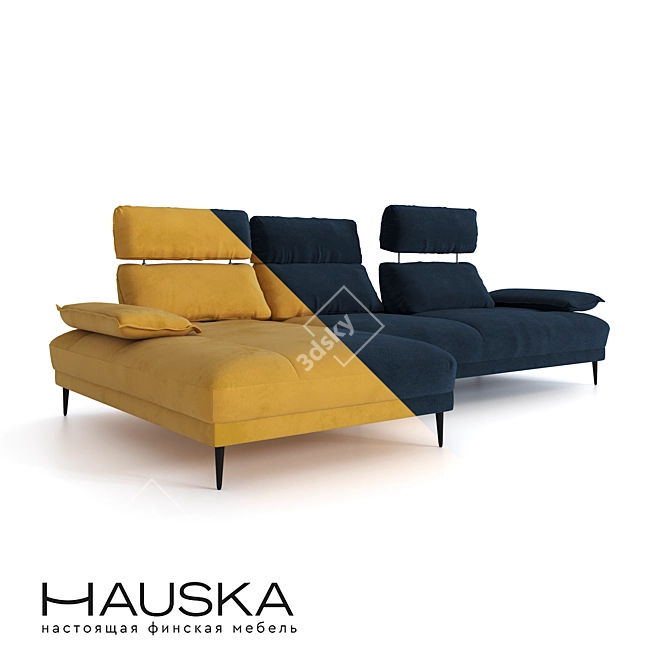 Virtue Sofa with Chaise by HAUSKA 3D model image 1