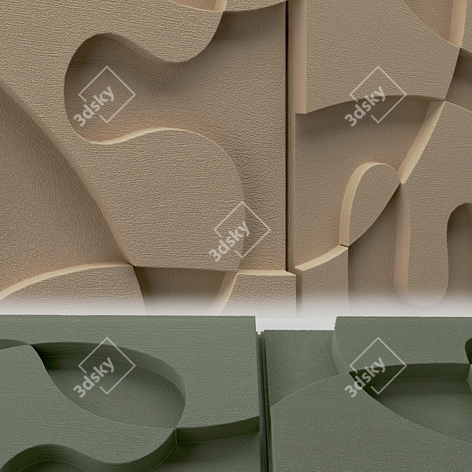 Textured Wall Panels Duo Set 3D model image 6