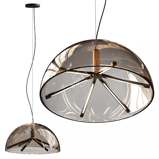 Primitively Wired Dimmable Pendant Light 3D model image 1