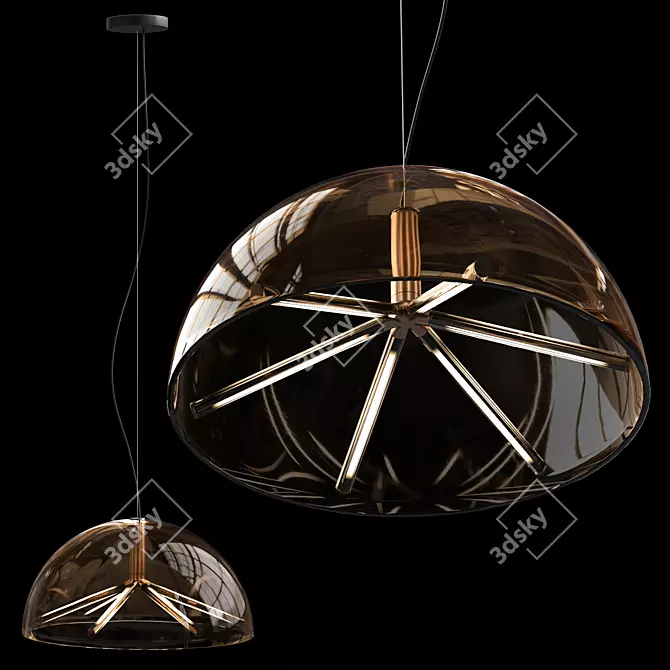 Primitively Wired Dimmable Pendant Light 3D model image 2