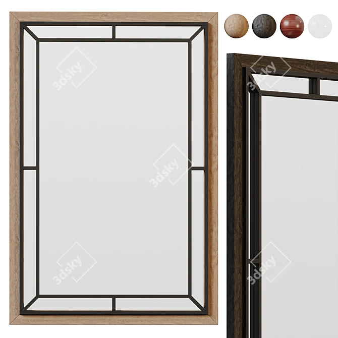 Classic Farmhouse Accent Mirror 3D model image 1