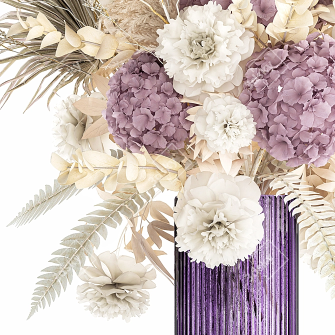 Pampas & Hydrangea Bouquet Set 3D model image 2