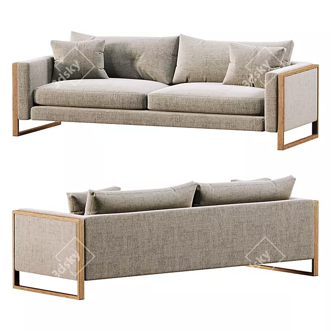 Modern Thames Cream Otis Sofa 3D model image 2