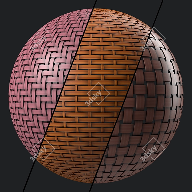 Natural Wicker Material 4k Texture 3D model image 2