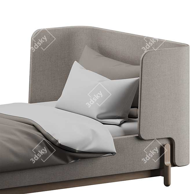 Ellipse Basic Bed 90*200 Beige 3D model image 4