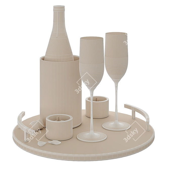 Elegant Champagne Lanson Decor Set 3D model image 3