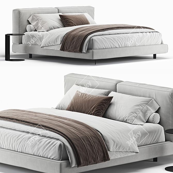 Elegant 2013 Academy Piuma Bed 3D model image 1