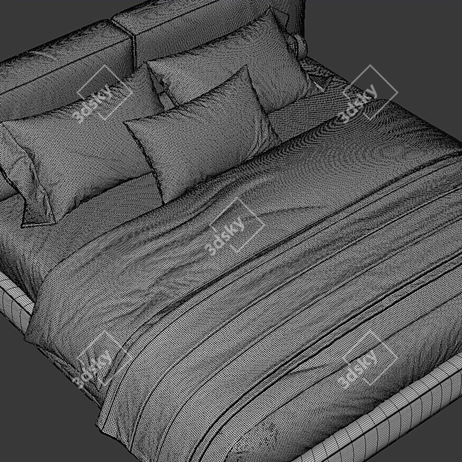 Elegant 2013 Academy Piuma Bed 3D model image 4