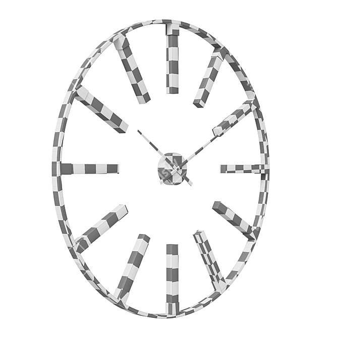 Kare Visible Sticks Wall Clock 3D model image 6