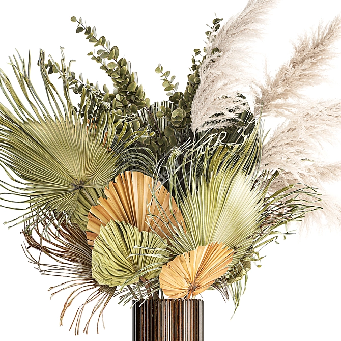 Luxury Dry Flower Bouquet 3D model image 6